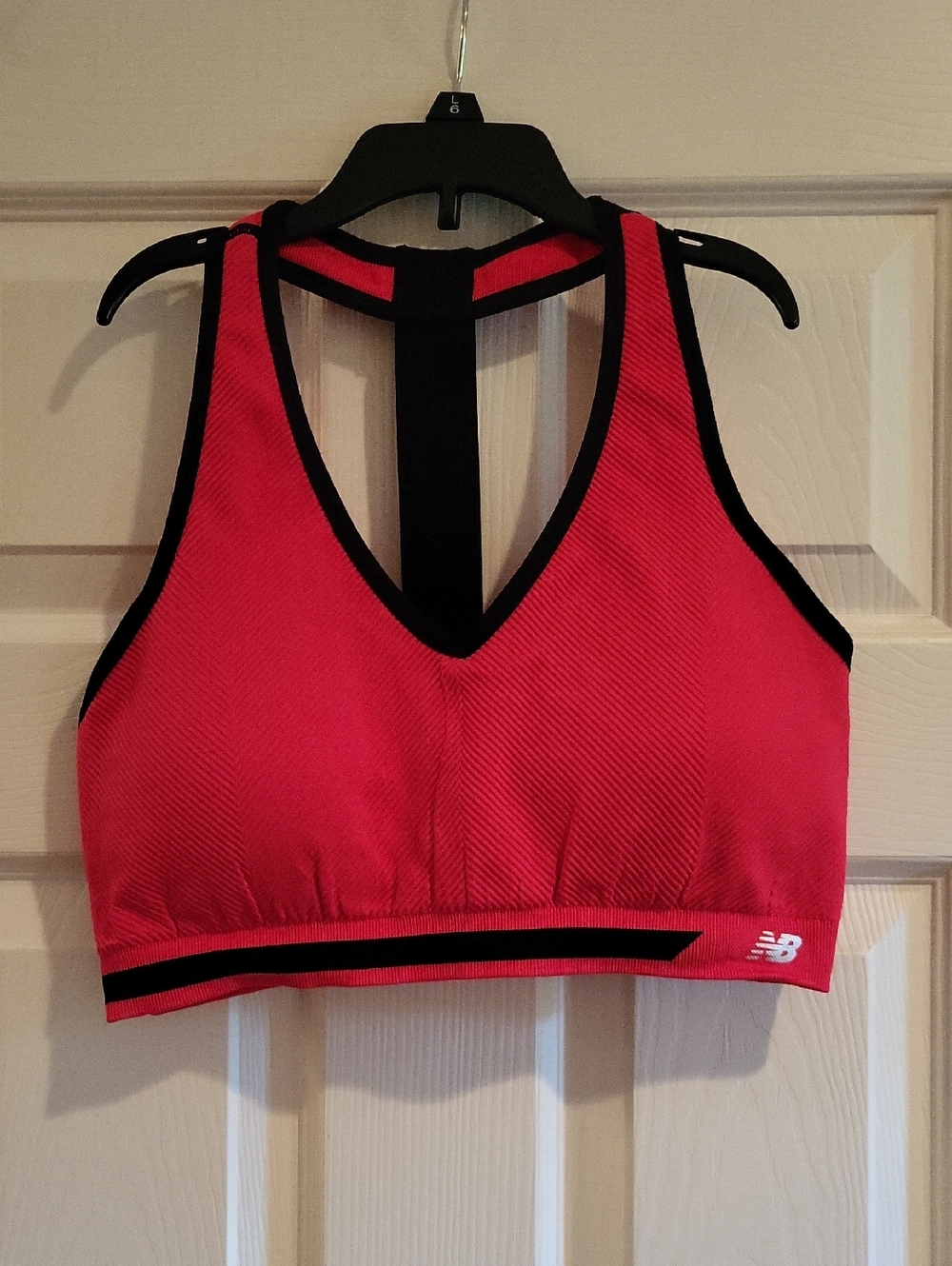 New Balance Hot Pink and Black Racerback Sports Bra Size XL